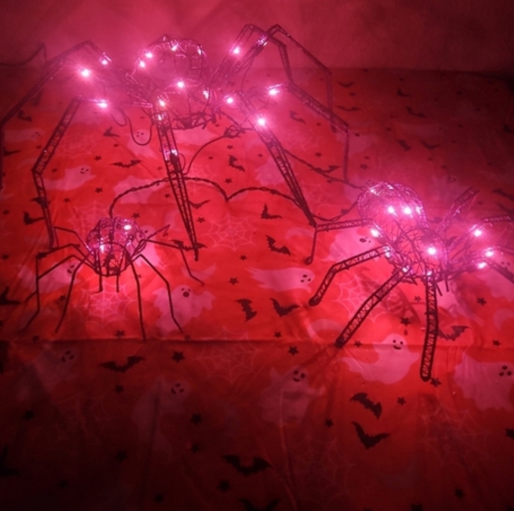 Purple Spiders with Pink LED Halloween Decor - Picture 3 of 6